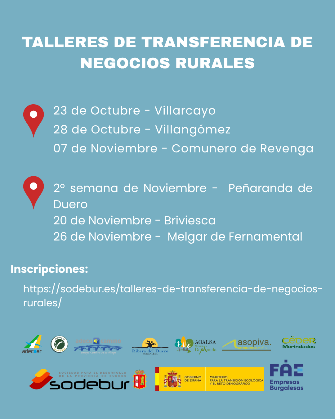 Talleres de transferencia de negocios rurales - Sodebur - Agenbur