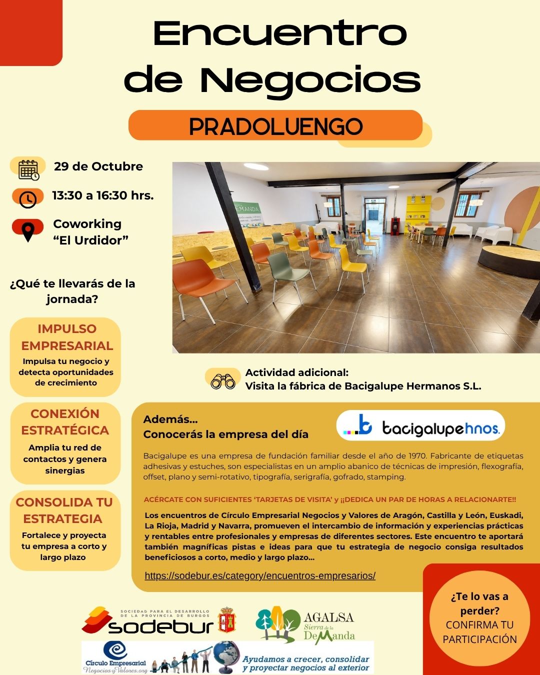 Cartel Encuentro de empresarios Pradoluengo 2026